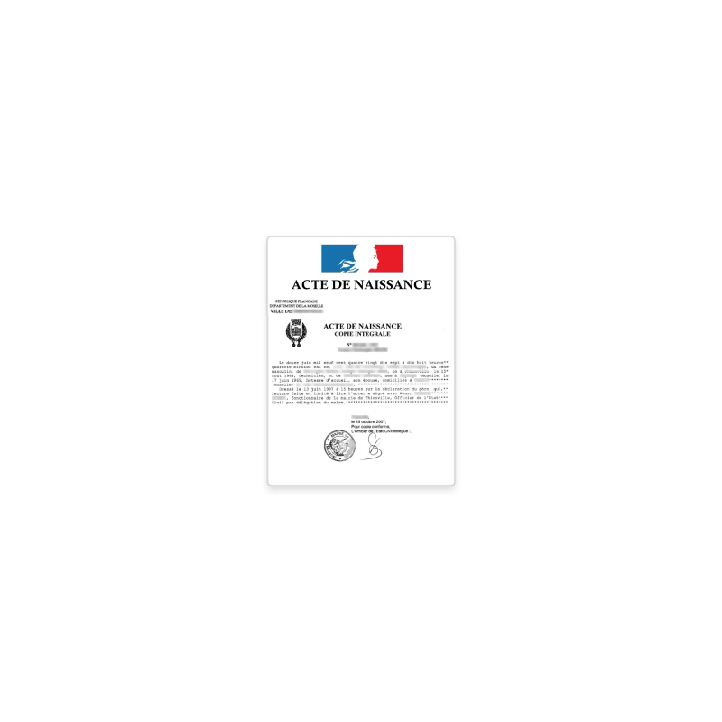 Acte de naissance