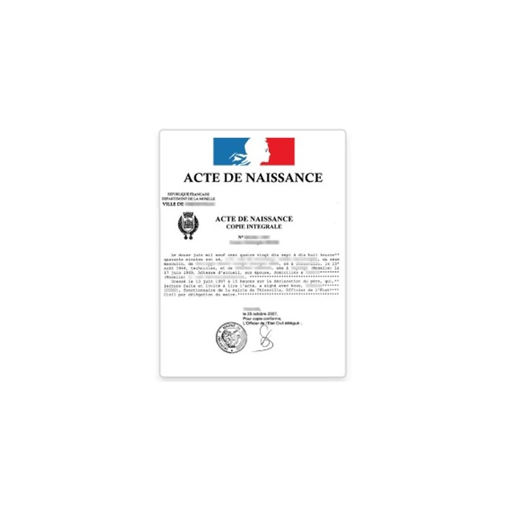 Acte de naissance