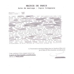 Acte de mariage