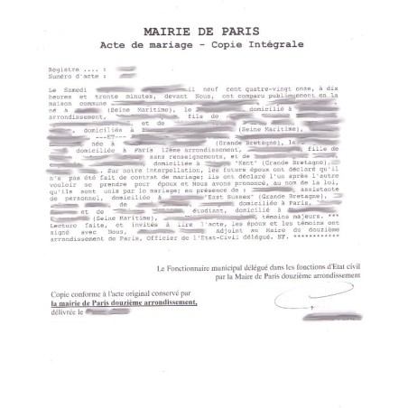 Acte de mariage